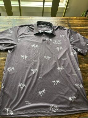 Tattoo Golf Men's Palm-Print Performance Polo - aloha collection w skull